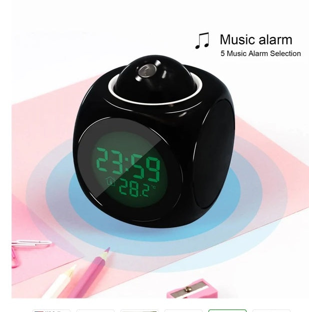Smart LED Projection Clock with Weather Display & Voice Control