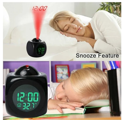 Smart LED Projection Clock with Weather Display & Voice Control