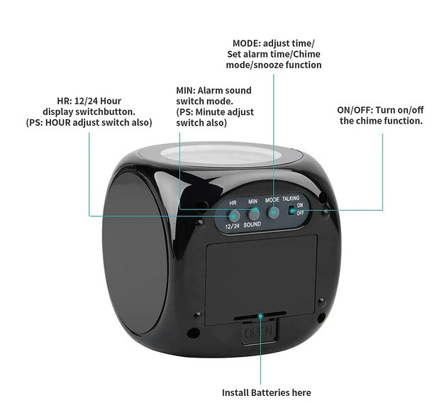 Smart LED Projection Clock with Weather Display & Voice Control