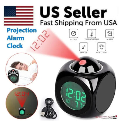 Smart LED Projection Clock with Weather Display & Voice Control